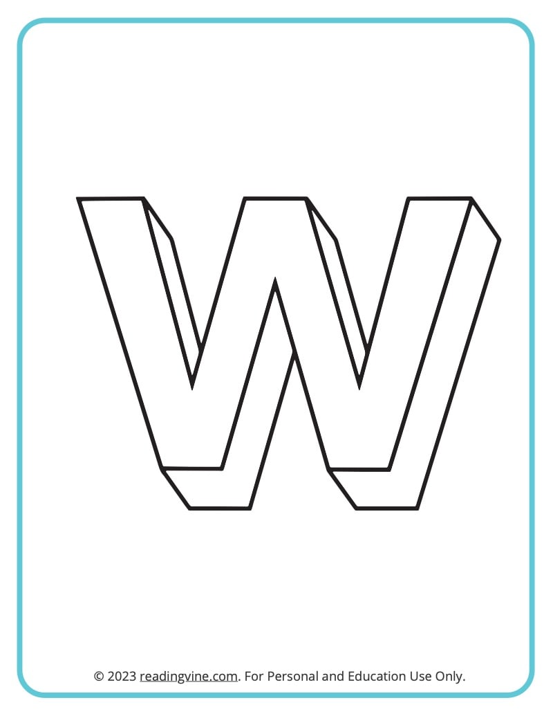 Letter w coloring pages