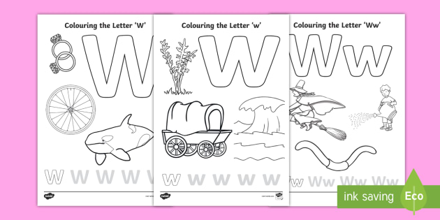 Letter w louring pages parent home learning resource