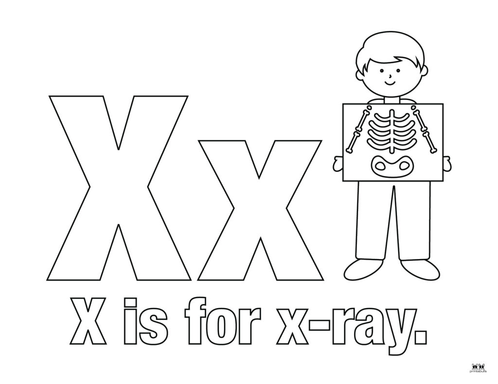 Letter x coloring pages