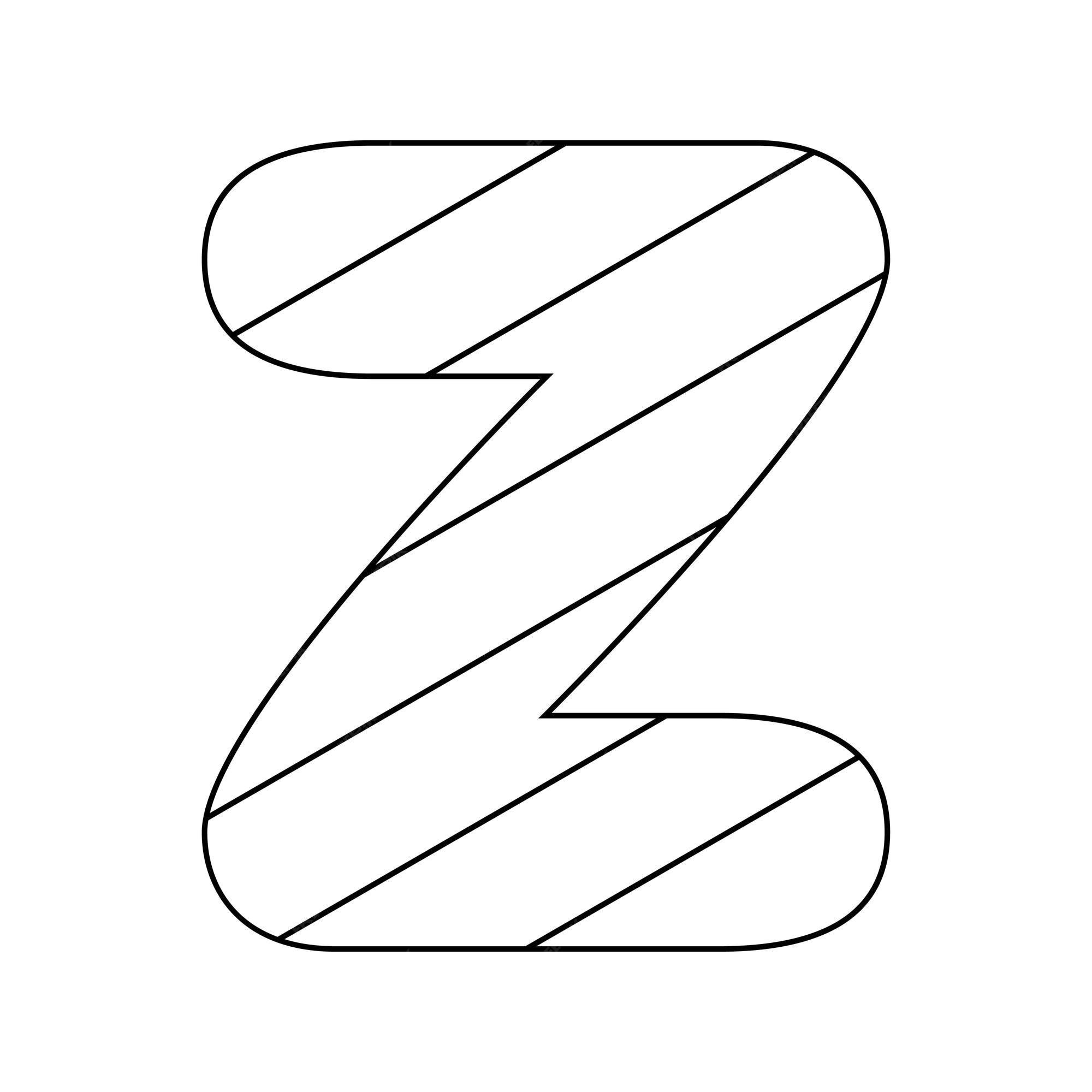 Premium vector coloring page with letter z for kids