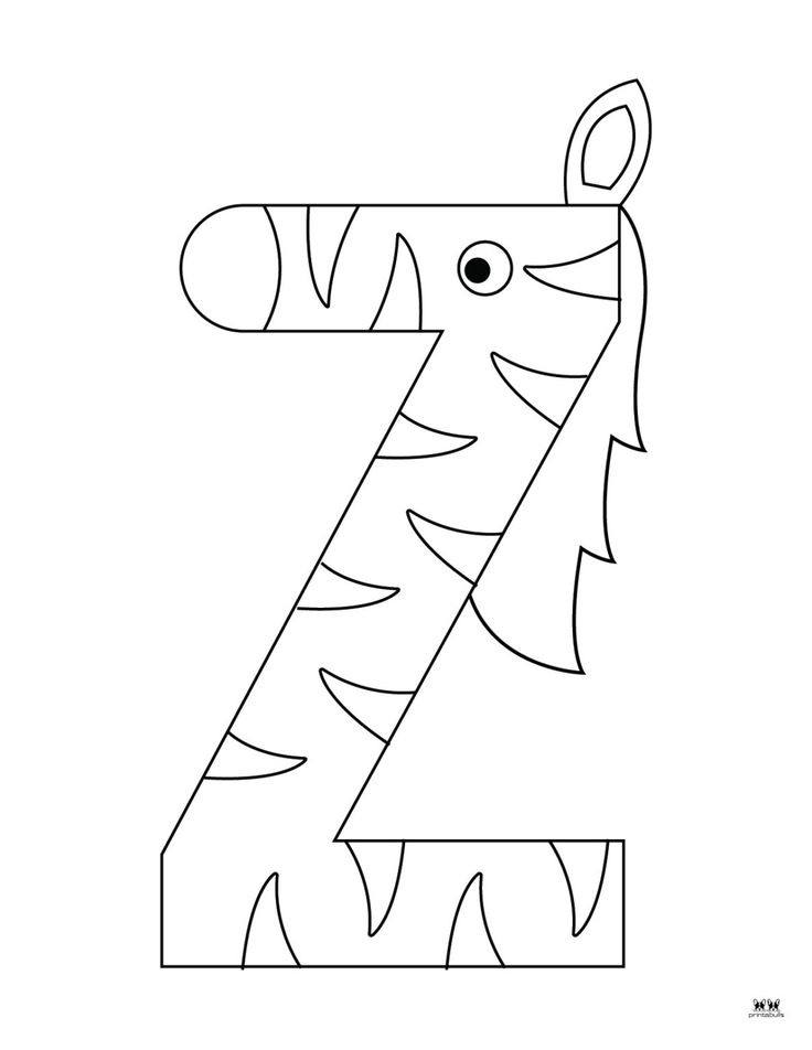 Letter z coloring pages