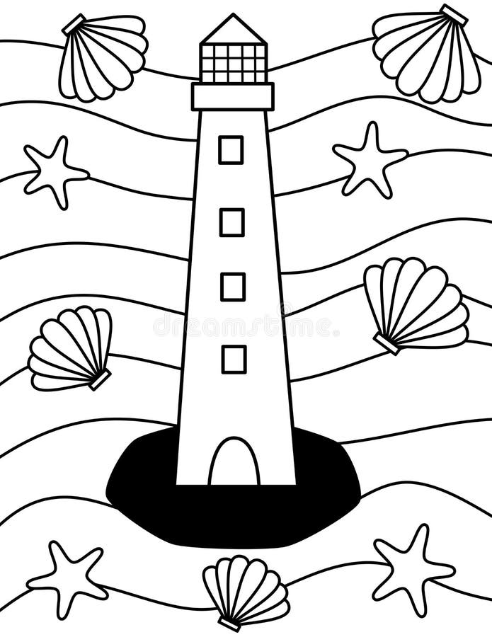 Lighthouse coloring page stock illustrations â lighthouse coloring page stock illustrations vectors clipart