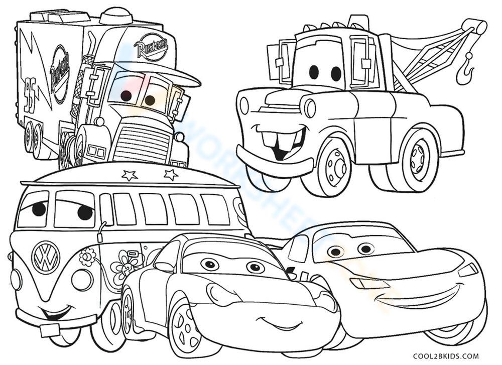 Lightning mcqueen and friends worksheet