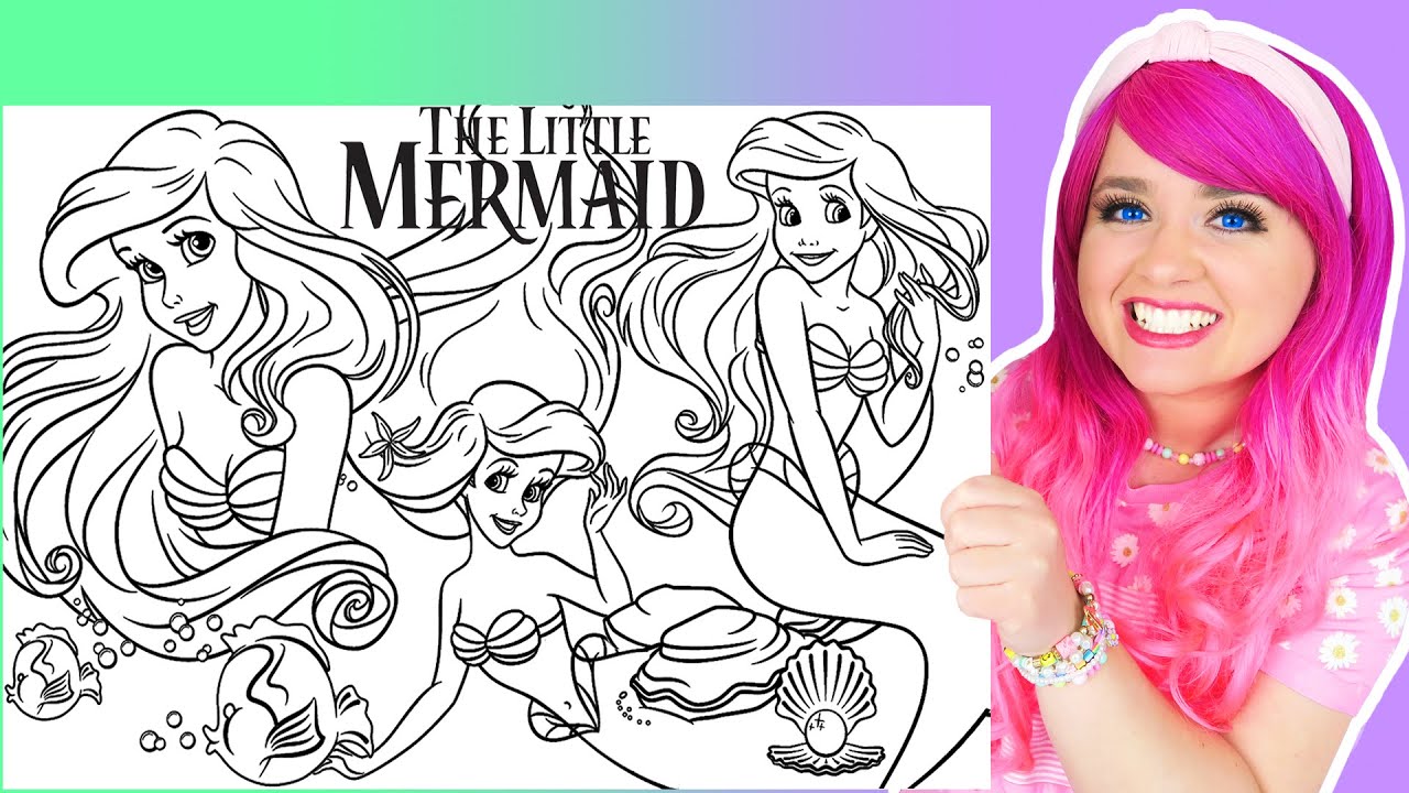 Coloring ariel the little eraid disney giant coloring pages crayola crayons