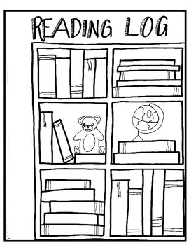 Reading log coloring page by stitches and scribbles tpt