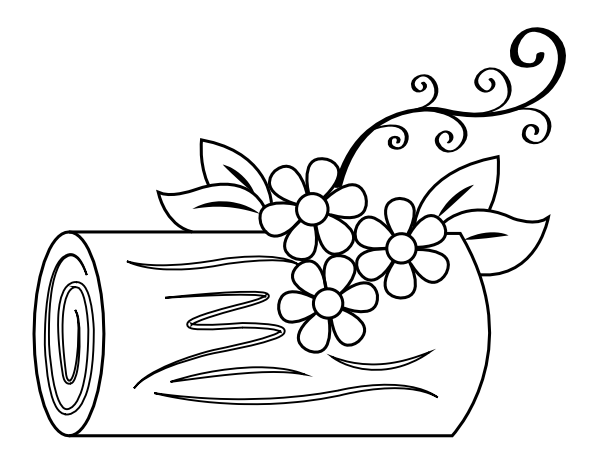 Printable spring log coloring page