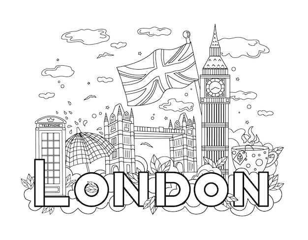 London coloring page images