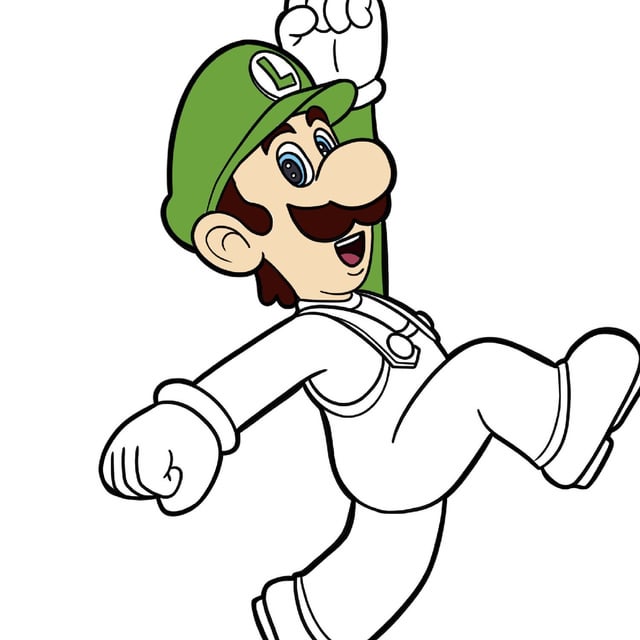 Luigi coloring page free printable rfreecoloringforkids