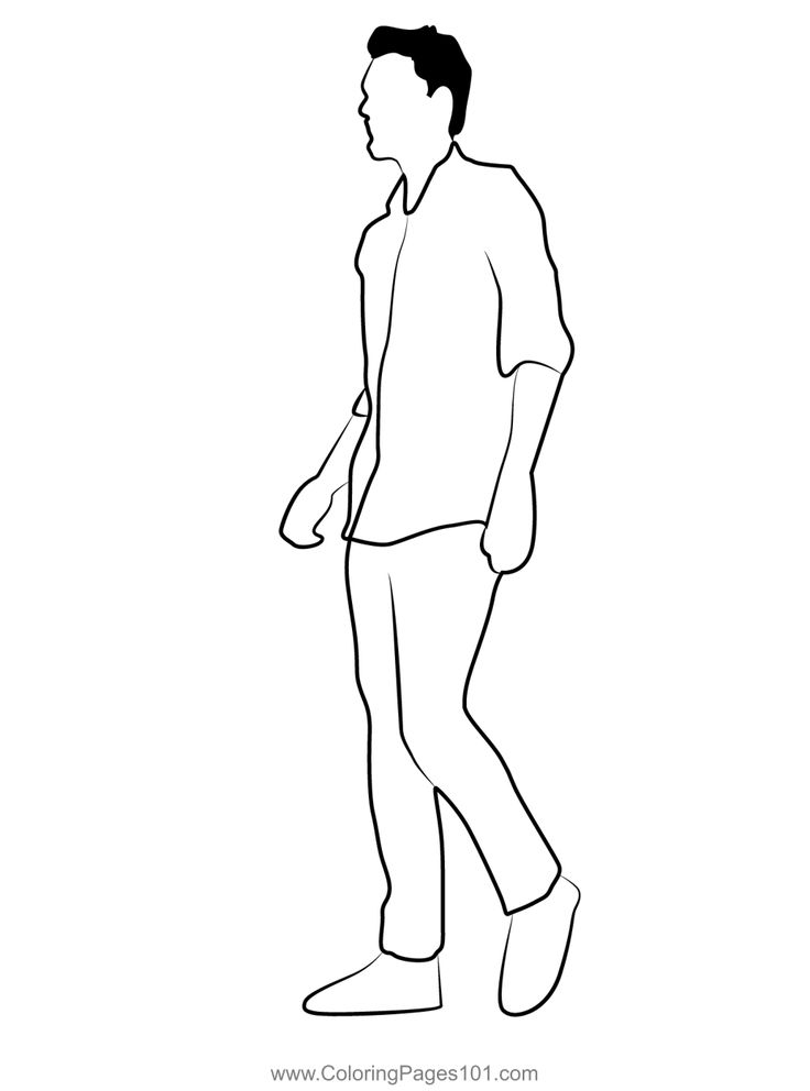 Walking man coloring page walking man coloring pages color