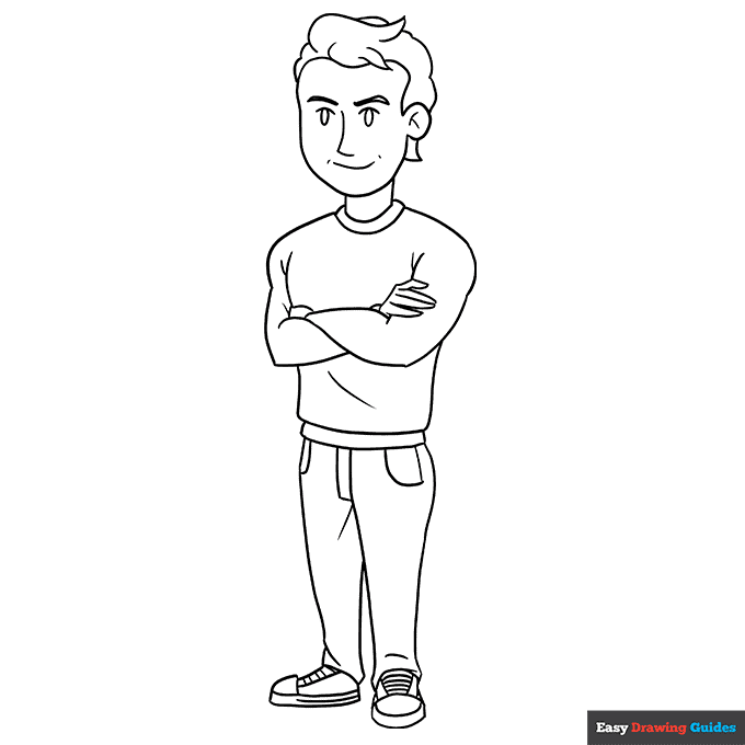 Man coloring page easy drawing guides