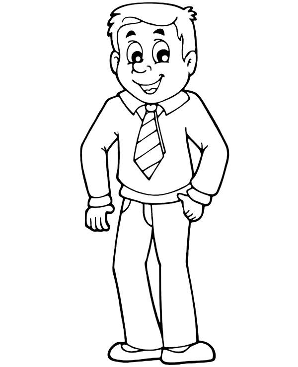 Elegant man coloring page sheet