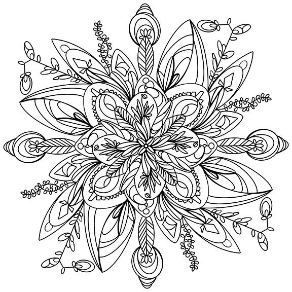 Flower mandala printable coloring page