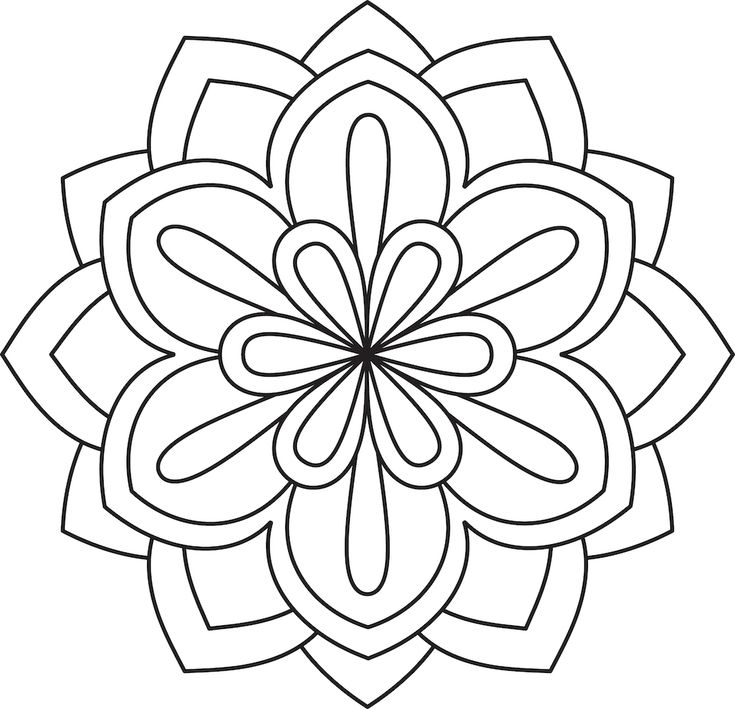 Easy mandala coloring pages with flower patterns mandala coloring mandala coloring pages simple mandala