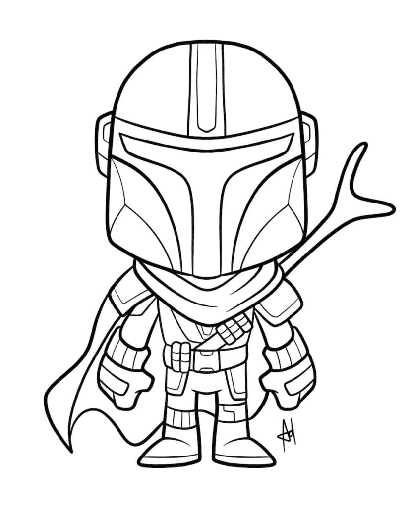 Mandalorian coloring pages printable for free download