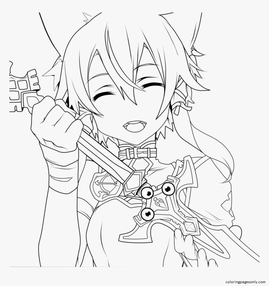 Asuna coloring pages printable for free download