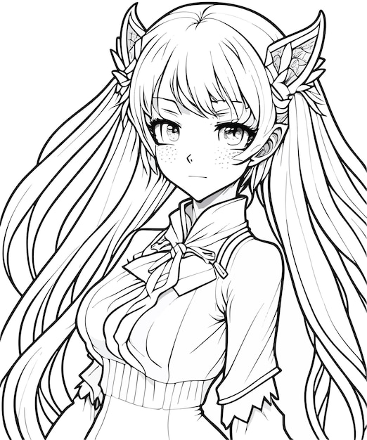 Manga coloring page images