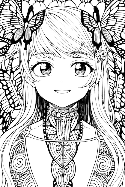 Manga coloring page images