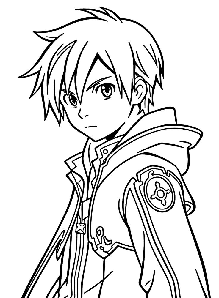 Pin on kirito coloring pages