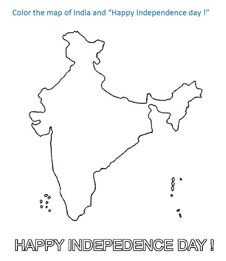 Map of india coloring printable page for kids