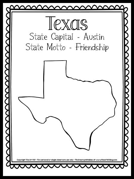 Texas coloring page