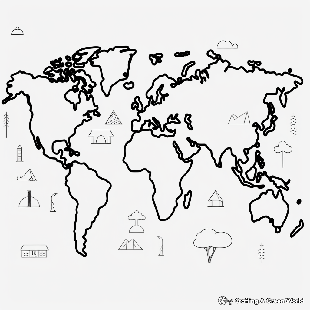 World map coloring pages