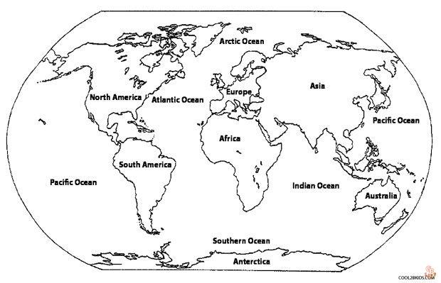 Explore the world with free world map coloring pages