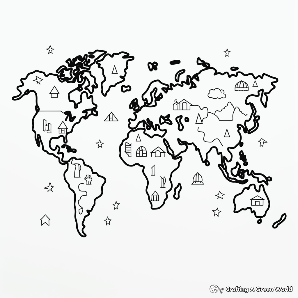 World map coloring pages