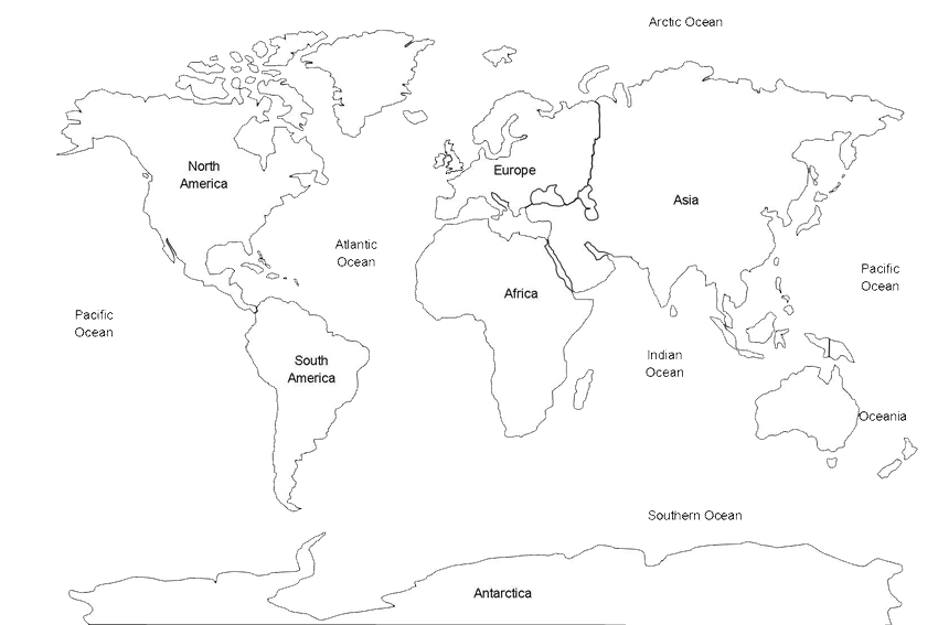 The continents of the world only kids only