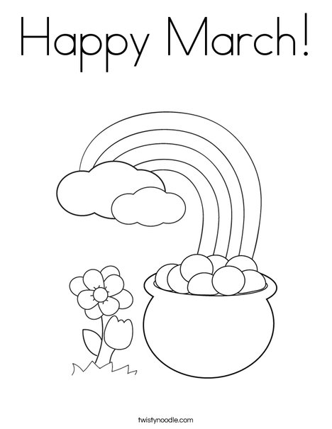 Happy march coloring page