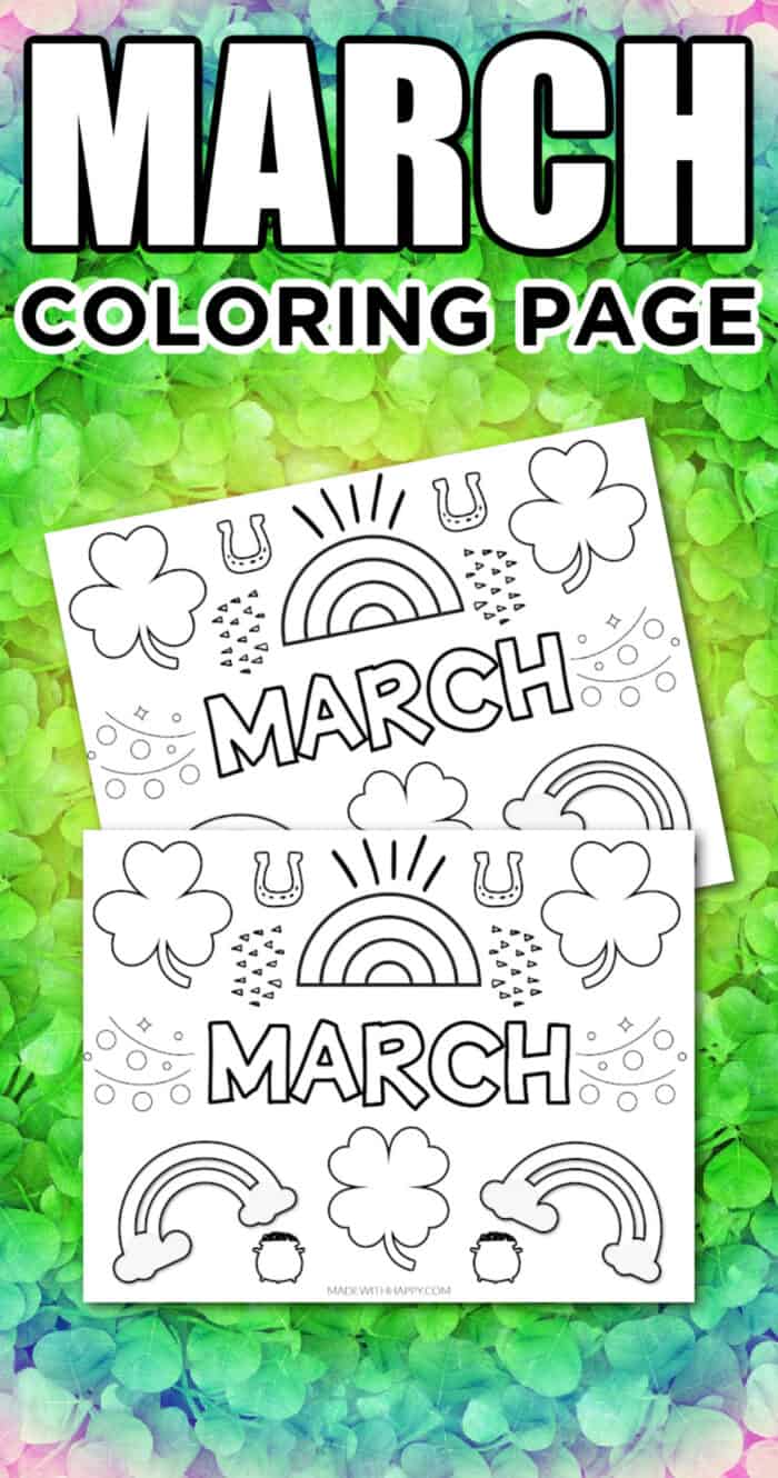 Free printable march coloring page