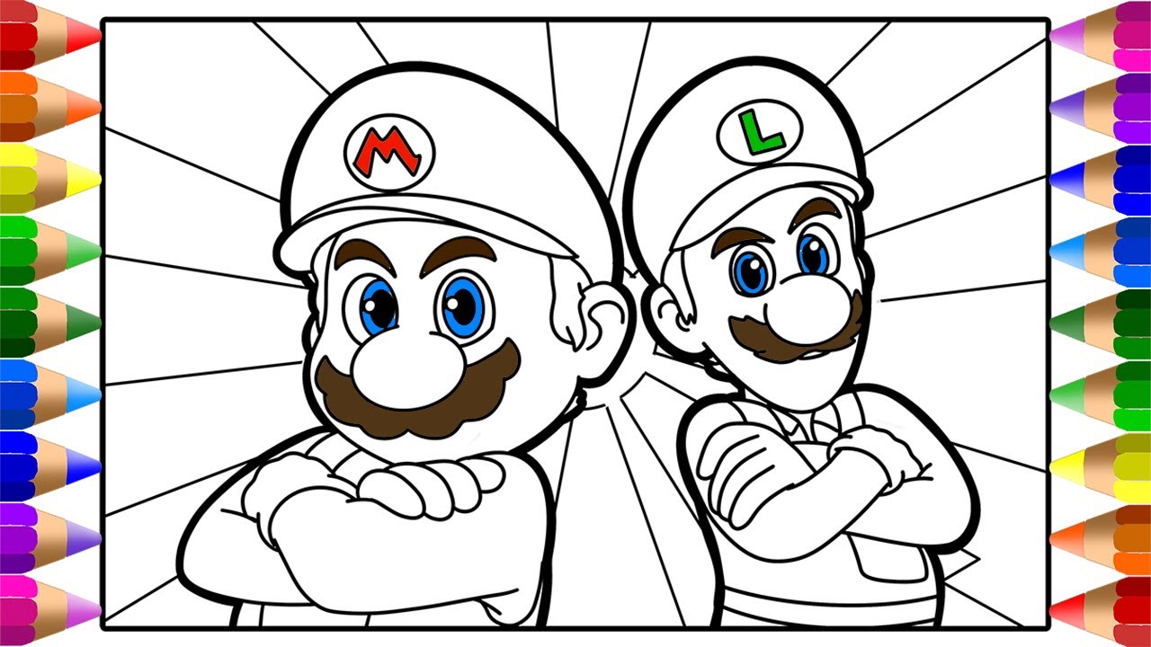 Ario and luigi coloring pages the super ario bros ovie