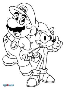 Free printable mario and sonic coloring pages for kids