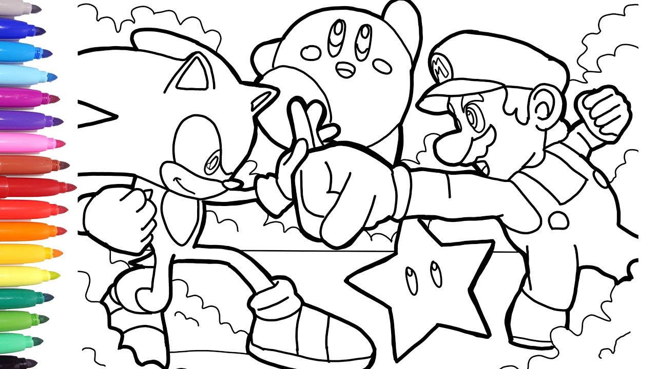 Sonic vs ario coloring pages how to draw ario how to draw sonic videogae coloring pages