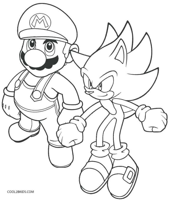 Mario and sonic coloring pages super mario coloring pages cartoon coloring pages mario coloring pages