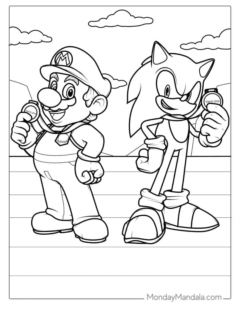 Sonic coloring pages free pdf printables