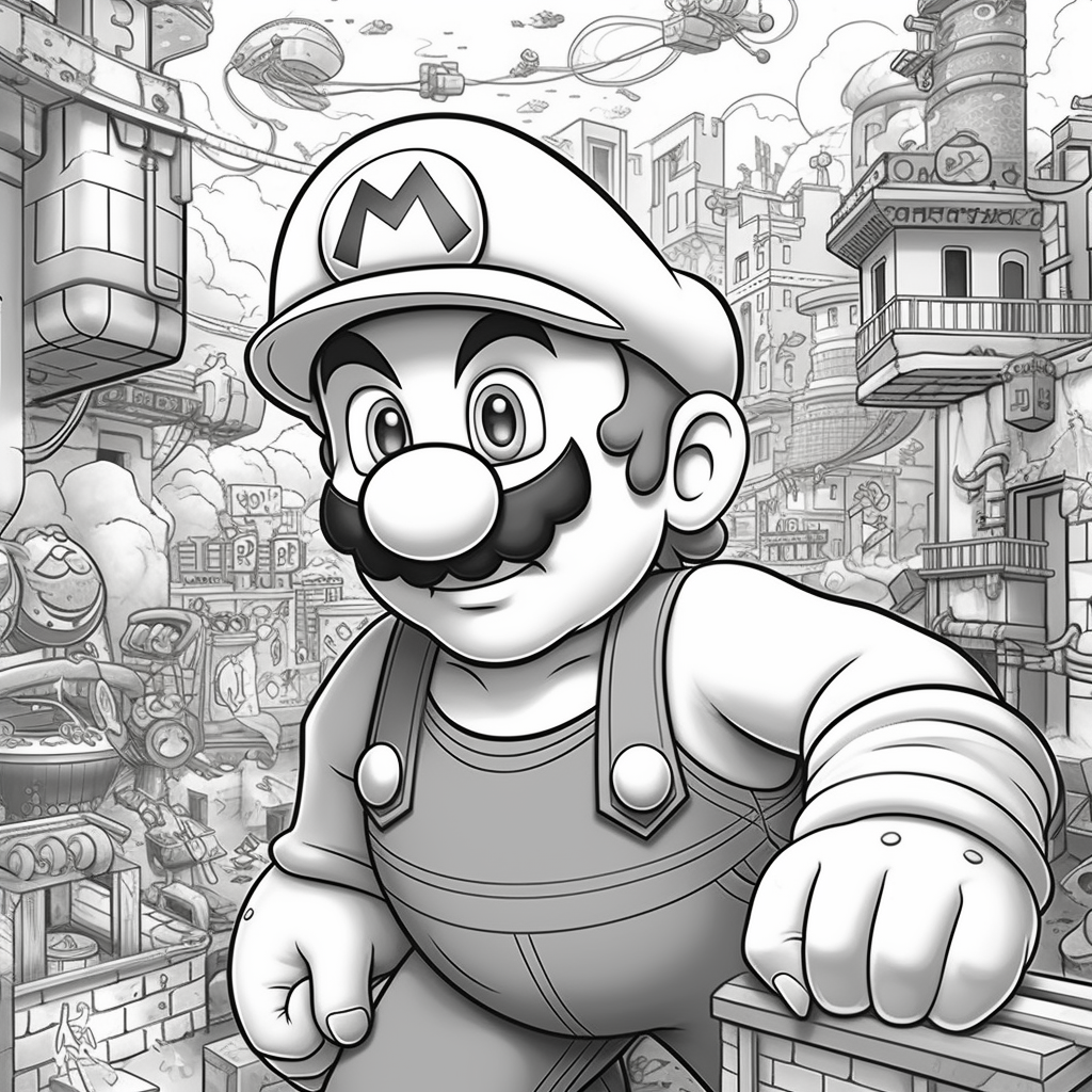 Awesome super mario bros coloring pages