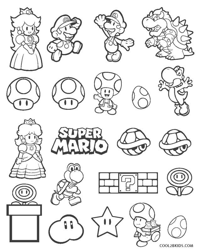 Dibujos de super mario bros para colorear