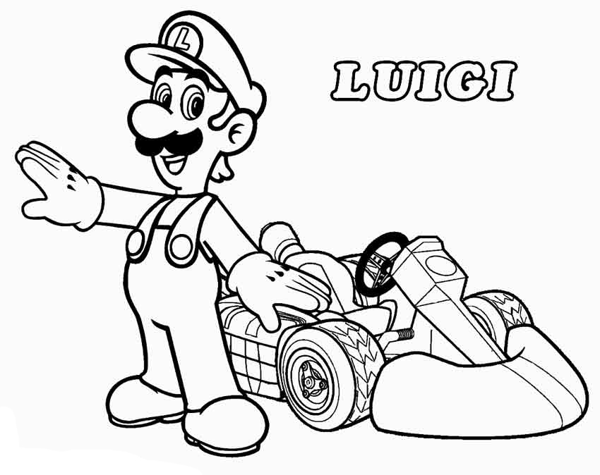 Mario kart coloring pages