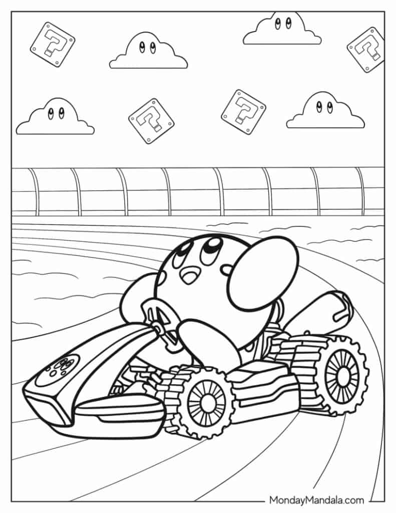 Mario kart coloring pages free pdf printables