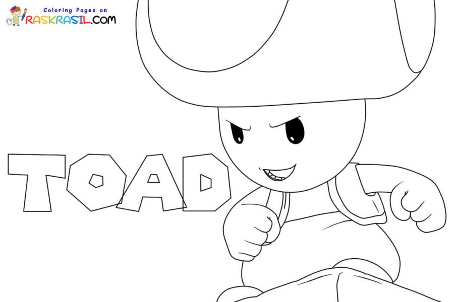 Toad mario coloring pages printable for free download