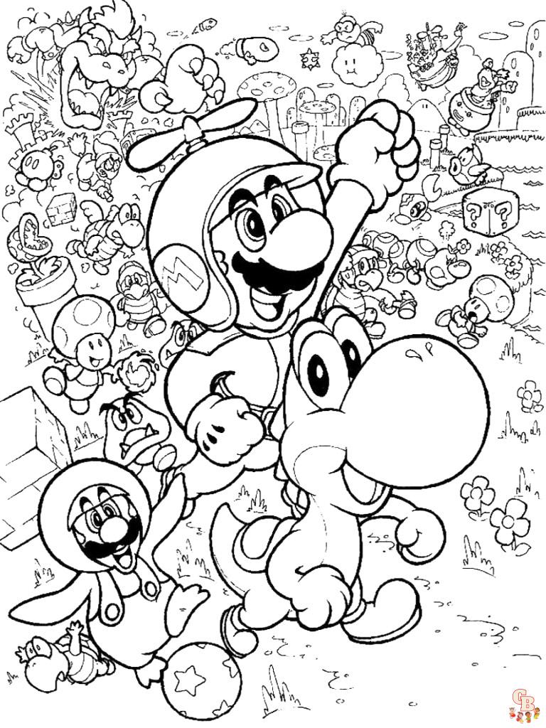 Free mario coloring pages printable for kids and adults