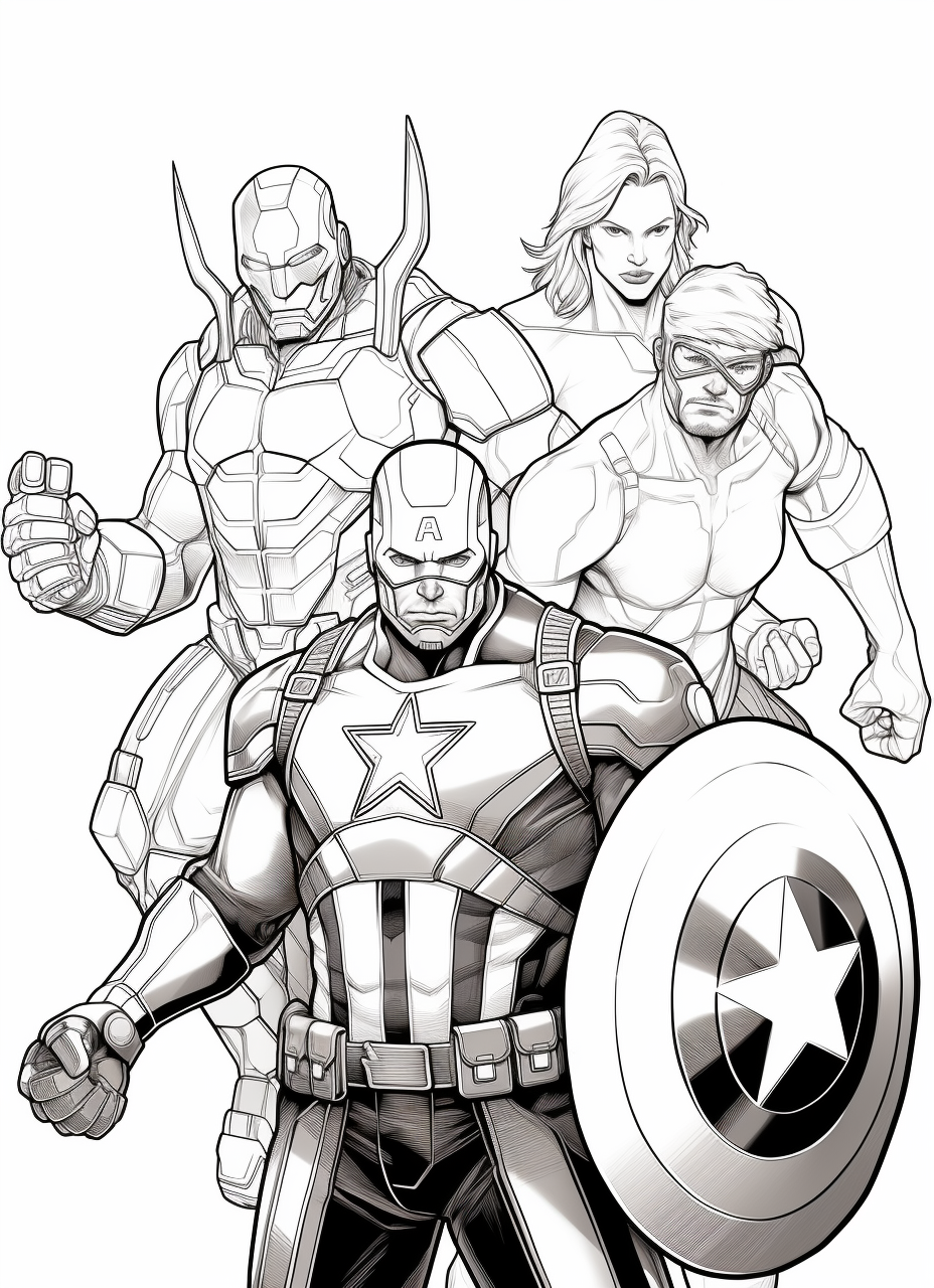 Marvel coloring pages designs graphics