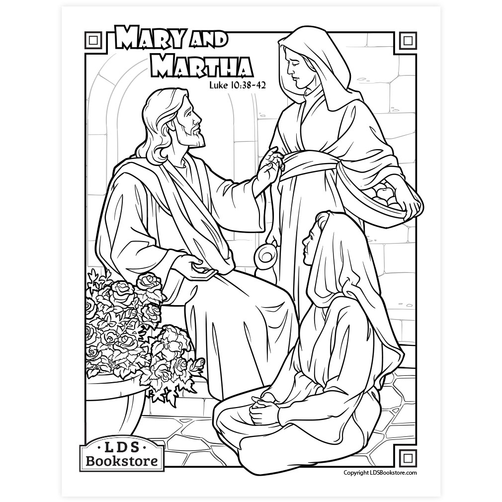 Mary and martha coloring page