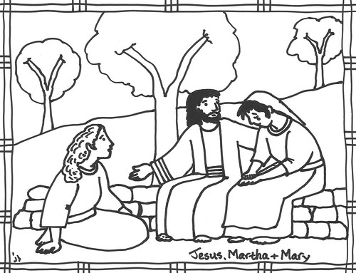 Jesus martha mary coloring page â stushie art