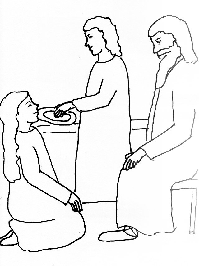 Bible story coloring page for jesus martha and mary free bible stories for children