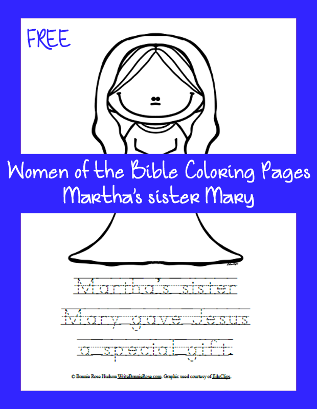 Free women of the bible coloring page