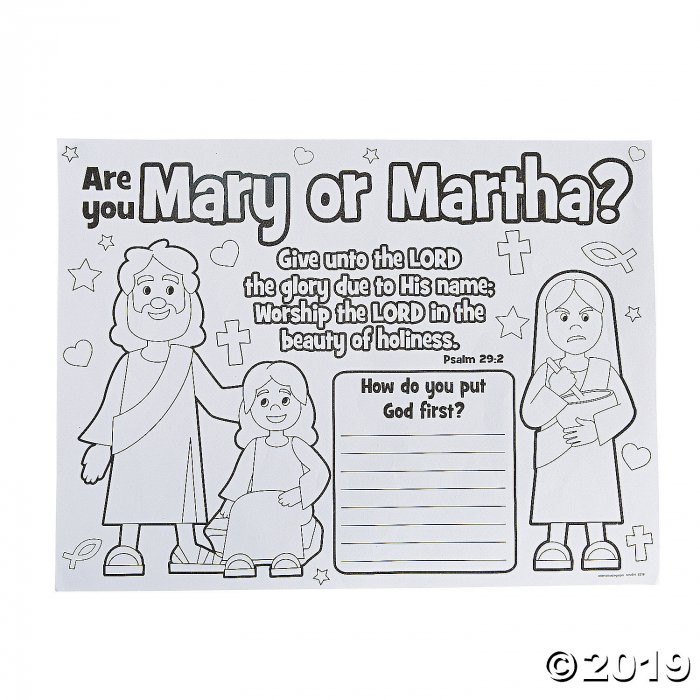 Color your own mary or martha posters per dozen