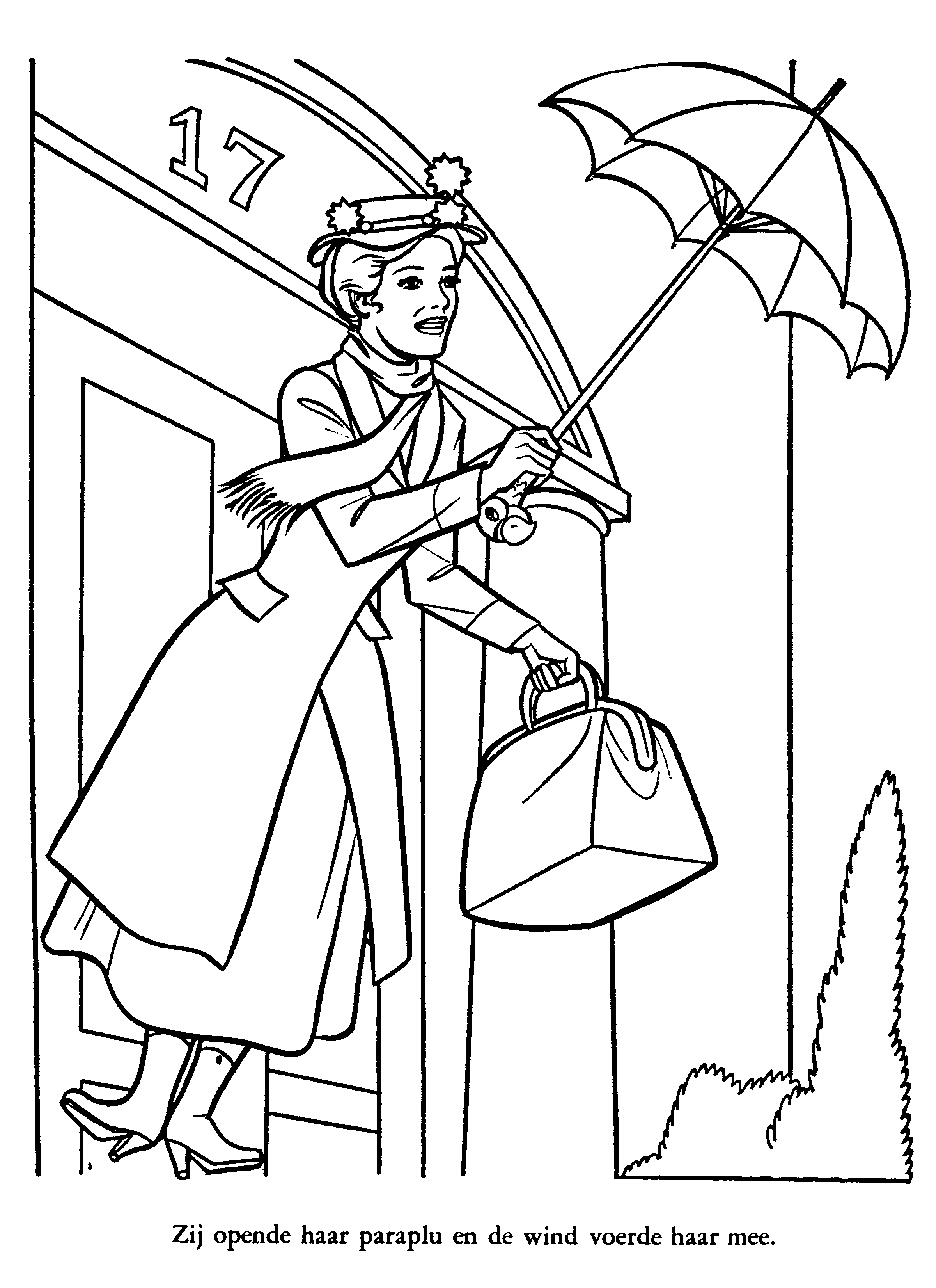 Mary poppins coloring page