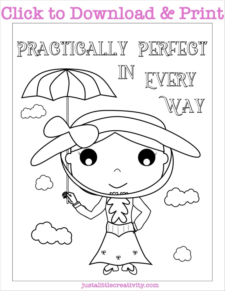 Three free mary poppins coloring pages