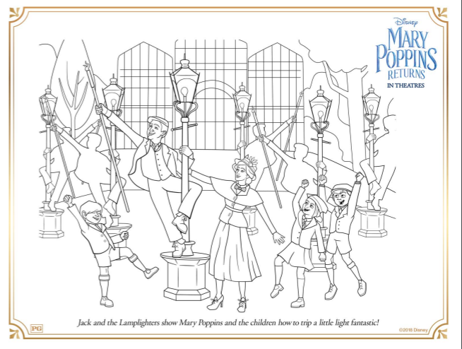 Mary poppins returns coloring pages and activity sheets